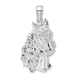 Image of Sterling Silver Polished Large Horse Head Pendant QC10431