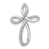 Image of 10K White Gold 1/6ctw Diamond Cross Chain Slide Pendant PM5051-016-1WA