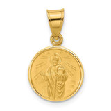 Image of 14K Yellow Gold Polished and Satin Solid St Jude Thaddeus Medal Pendant XR2145