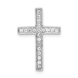 Image of 10K White Gold Diamond Cross Slide Pendant