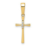 Image of 10k Yellow Gold .02ctw Diamond Cross Pendant