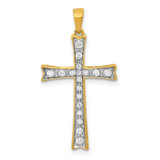 Image of 10k Yellow Gold 1/5ctw Diamond Cross Pendant