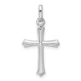 Image of Sterling Silver Rhodium-plated Cross Pendant