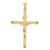 Image of 14K Yellow Gold Polished Crucifix Onyx Pendant