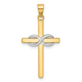 Image of 14K Two-tone Gold Polished Infinity Cross Pendant