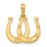 Image of 14K Yellow Gold Polished Double Horseshoe Pendant