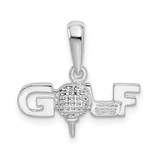 Image of Sterling Silver Polished GOLF Tee and Club Pendant
