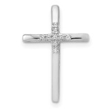 Image of 10K White Gold .03ctw Diamond Cross Chain Slide Pendant