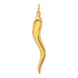 Image of Sterling Silver Gold-tone Polished Italian Horn Pendant