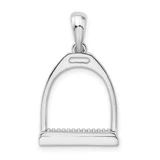 Image of Sterling Silver Polished 3D Large Horse Stirrup Pendant