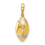 Image of 14K Yellow Gold and White Rhodium Diamond-cut 3D Football Pendant