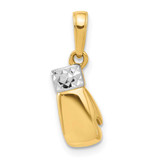 Image of 14K Yellow Gold and White Rhodium Diamond-cut Boxing Glove Pendant