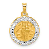 Image of 14K Yellow Gold with White Rhodium Hollow St. Jude Thaddeus Medal Pendant