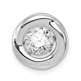 Image of Sterling Silver Platinum-plated Polished Vibrant CZ Circle Pendant