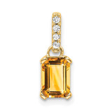 Image of 10k Yellow Gold Citrine and Diamond Pendant PM7410-CI-004-1YA