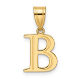 Image of 14K Yellow Gold Polished Etched Letter B Initial Pendant YC1539B