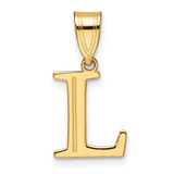 Image of 14K Yellow Gold Polished Etched Letter L Initial Pendant YC1539L