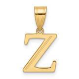 Image of 14K Yellow Gold Polished Etched Letter Z Initial Pendant YC1539Z