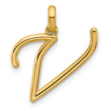 Image of 14k Yellow Gold Fancy Letter V Pendant D5669V