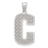 Image of Sterling Silver Letter C Initial Pendant QC2766C