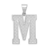 Image of Sterling Silver Letter M Initial Pendant QC2766M