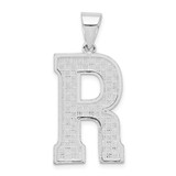Image of Sterling Silver Letter R Initial Pendant QC2766R