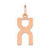 Image of Pink Sterling Silver Letter X Initial Charm XNA1336RP/X