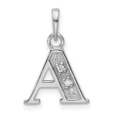 Image of 14K White Gold Diamond Letter A Initial Pendant YC1541WA