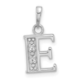 Image of 14K White Gold Diamond Letter E Initial Pendant YC1541WE