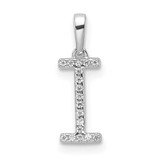 Image of 14K White Gold Diamond Letter I Initial Pendant PM9798I-005-WA