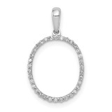 Image of 14K White Gold Diamond Letter O Initial Pendant PM5222O-010-WA