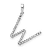 Image of 14K White Gold Diamond Letter W Initial Pendant PM5222W-013-WA
