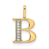 Image of 10k Yellow Gold Diamond Letter B Initial Pendant PM8365B-002-1YA