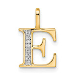 Image of 10k Yellow Gold Diamond Letter E Initial Pendant PM8365E-003-1YA
