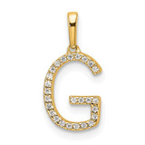 Image of 10k Yellow Gold Diamond Letter G Initial Pendant PM9798G-008-1YA