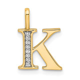 Image of 10k Yellow Gold Diamond Letter K Initial Pendant PM8365K-003-1YA