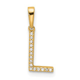 Image of 10k Yellow Gold Diamond Letter L Initial Pendant PM9798L-004-1YA