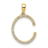 Image of 14K Yellow Gold Diamond Letter C Initial Pendant PM5222C-010-YA