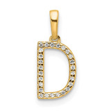 Image of 14K Yellow Gold Diamond Letter D Initial Pendant PM9798D-008-YA