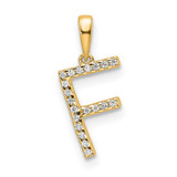 Image of 14K Yellow Gold Diamond Letter F Initial Pendant PM9798F-006-YA