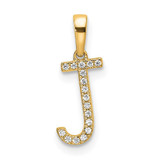 Image of 14K Yellow Gold Diamond Letter J Initial Pendant PM9798J-005-YA