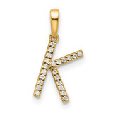 Image of 14K Yellow Gold Diamond Letter K Initial Pendant PM9798K-007-YA