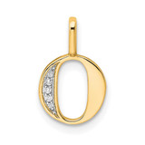 Image of 14K Yellow Gold Diamond Letter O Initial Pendant PM8365O-002-YA