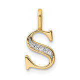 Image of 14K Yellow Gold Diamond Letter S Initial Pendant PM8365S-002-YA