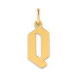 Image of Sterling Silver Gold-plated Letter Q Initial Charm XNA1335GP/Q