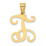 Image of Sterling Silver Gold-plated Letter T Initial Pendant XNA518GP/T