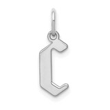 Image of Sterling Silver Rhodium-plated Letter C Initial Charm XNA1335SS/C