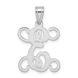 Image of Sterling Silver Rhodium-plated Letter E Initial Pendant XNA518SS/E