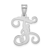 Image of Sterling Silver Rhodium-plated Letter F Initial Pendant XNA518SS/F