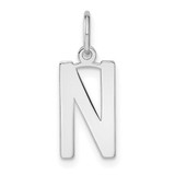 Image of Sterling Silver Rhodium-plated Letter N Initial Charm XNA1336SS/N